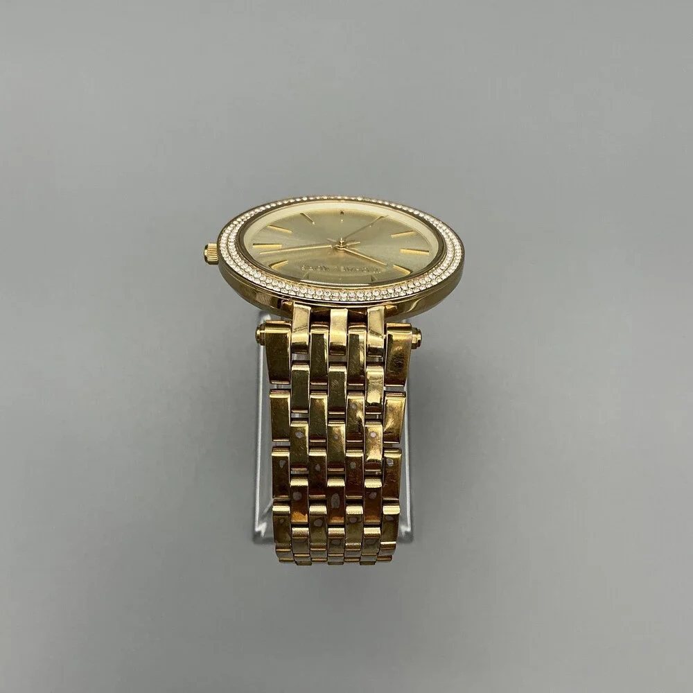 Michael Kors Darci Womens Watch 39mm Gold Crystals MK-3191 New Battery 6.25" - Picture 5 of 15